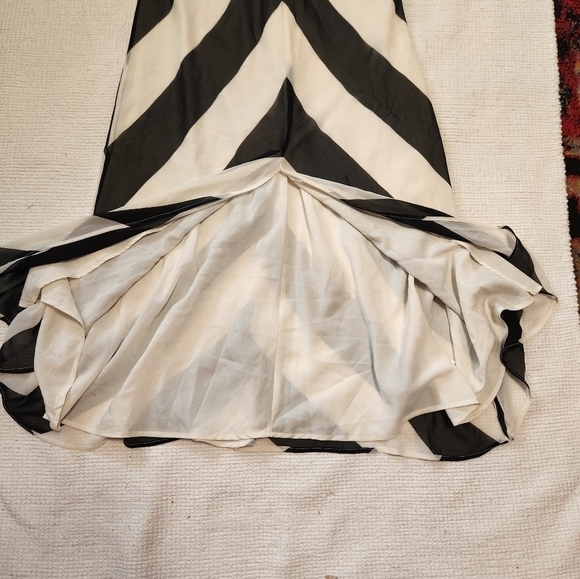NWOT Christopher John Rogers Black White Striped maxi slip  dress sz 12 - Picture 11 of 11